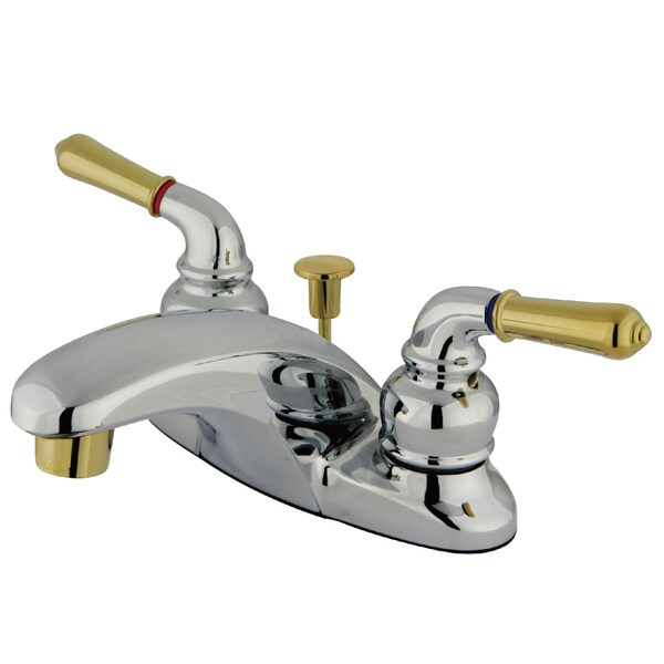 4" Centerset Bathroom Faucet, Chrome/Polished Brass